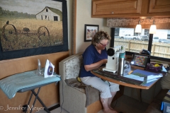 While I worked, Kate did sewing projects.