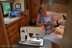 She kept herself happy and busy.