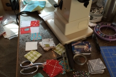 And she started small quilt pieces.