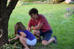 Lanie and I pet Gracie.