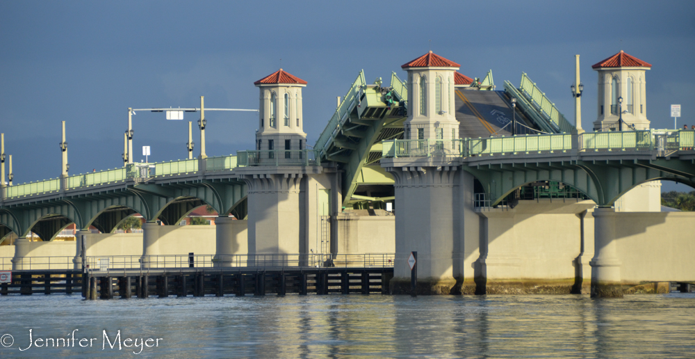 Draw bridge opens.