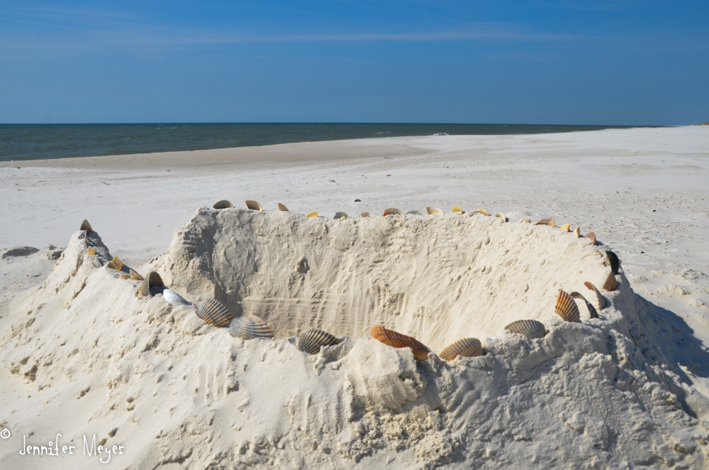 Shell decorated castle.
