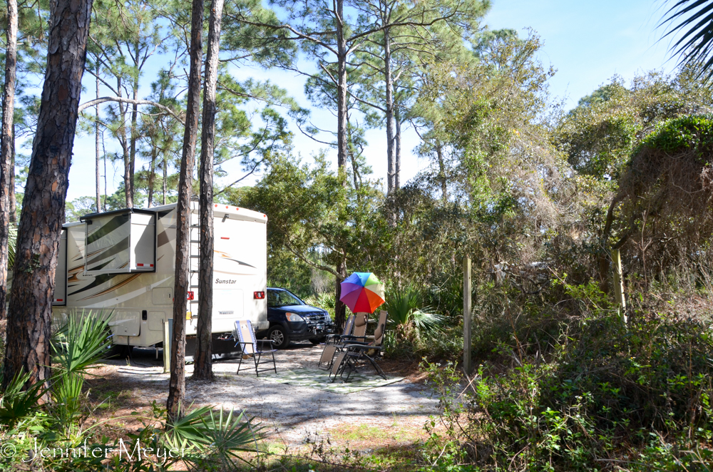 It was small but had a litte sandy spot for chairs.
