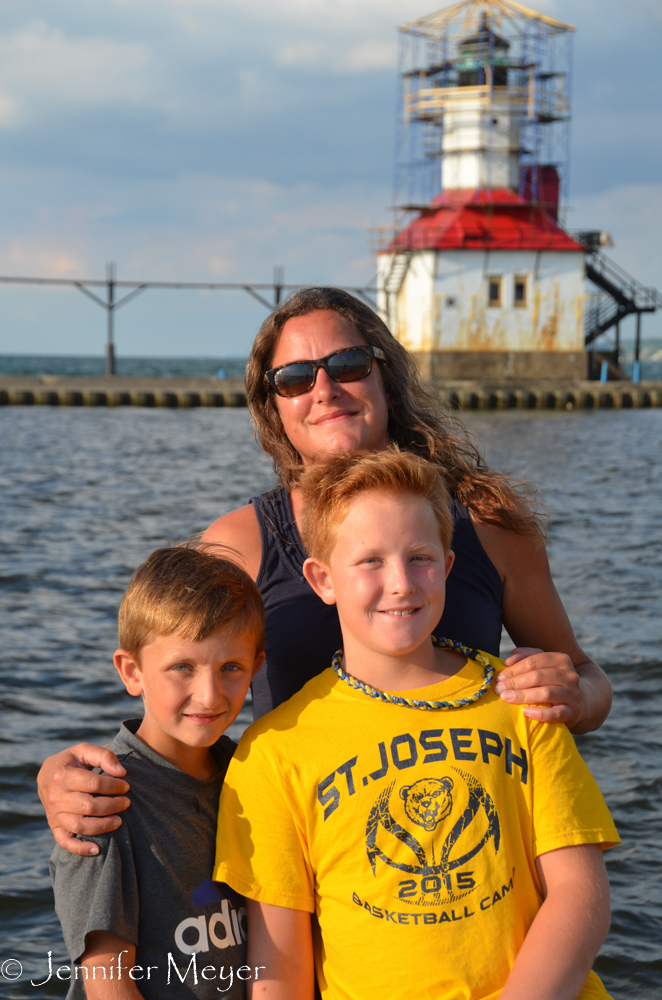 And I took this of her and the boys.