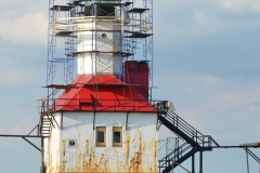 The lighthouse was under repair.