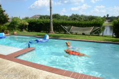 Funny how she will swim for hours in a lake, but doesn't like a pool.