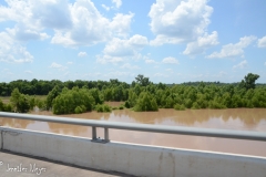 The Brazos River very close to their house was quite flooded.