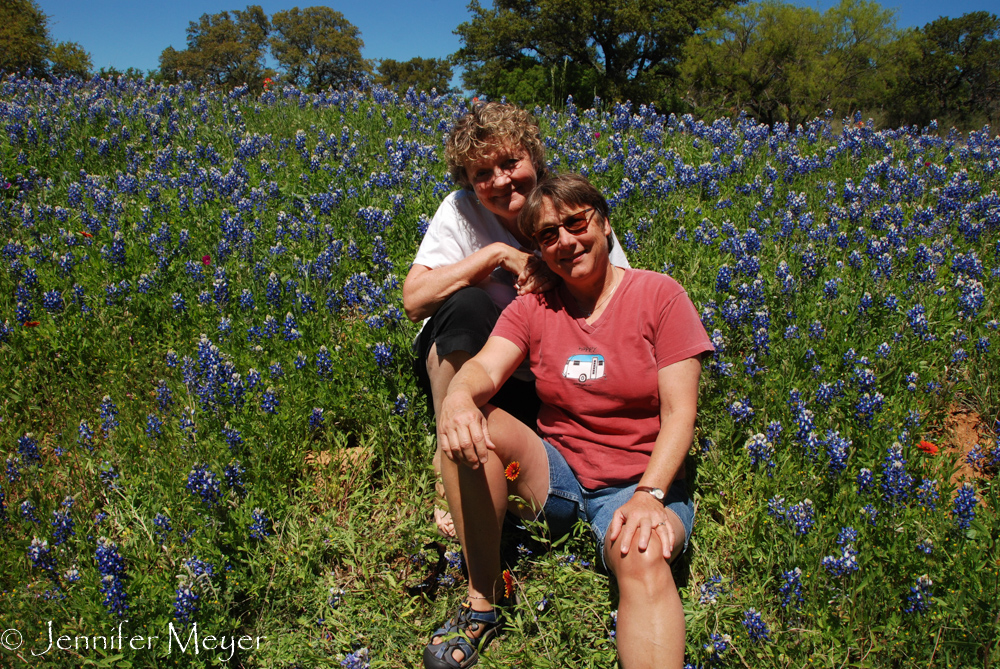 Posing in blue bonnets is a Texas tradition.