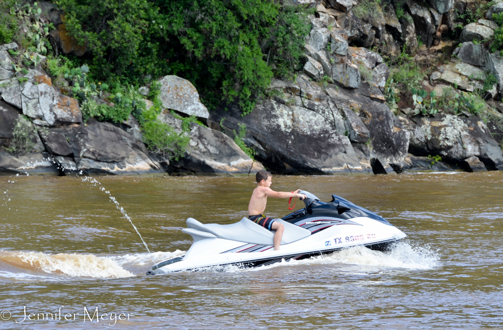 Even kids were racing around on jet skis.