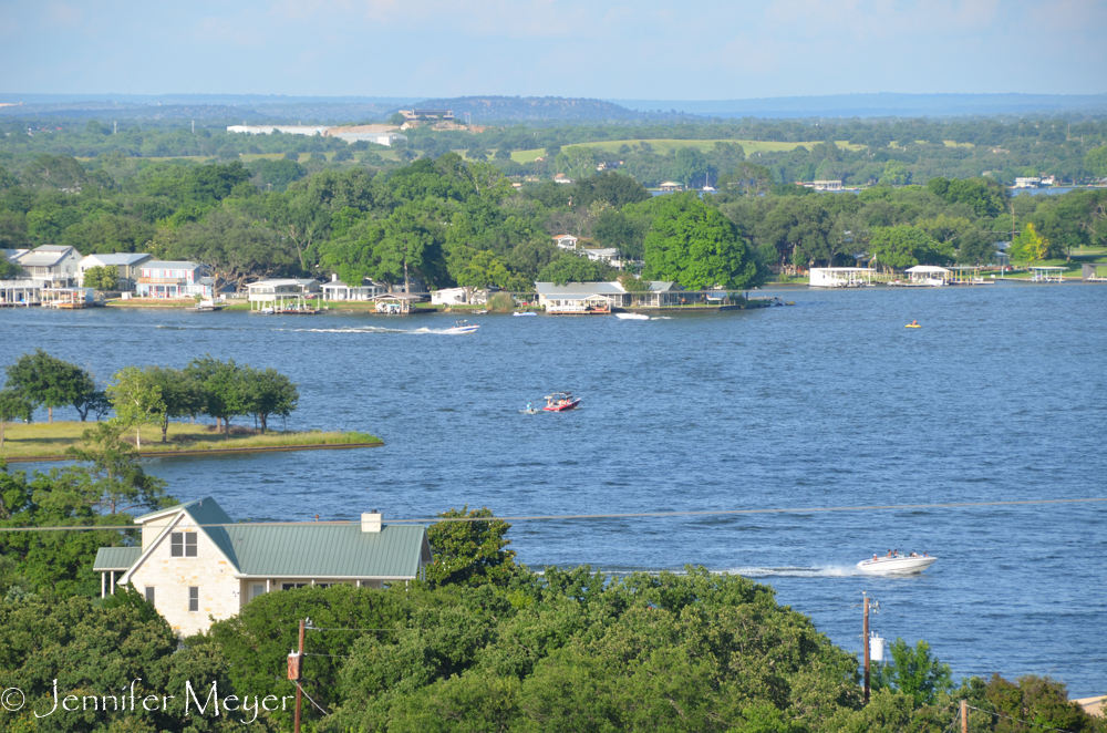 View of the lake from the deck.