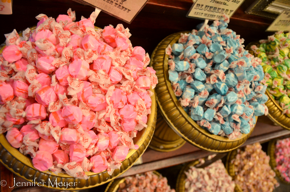 Taffy in a candy shop.