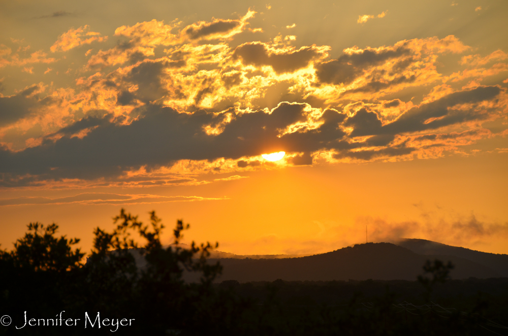 The sun peeked out as the sky cleared.