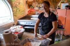 We sat right next to the tortilla making station.