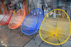 Colorful chairs.