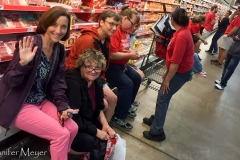 Dodging a tornado at the back of an HEB store.