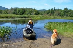 We blew up the canoe for a paddle.