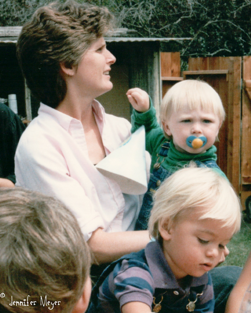 Angelica with Kita and Tobi in 1986.