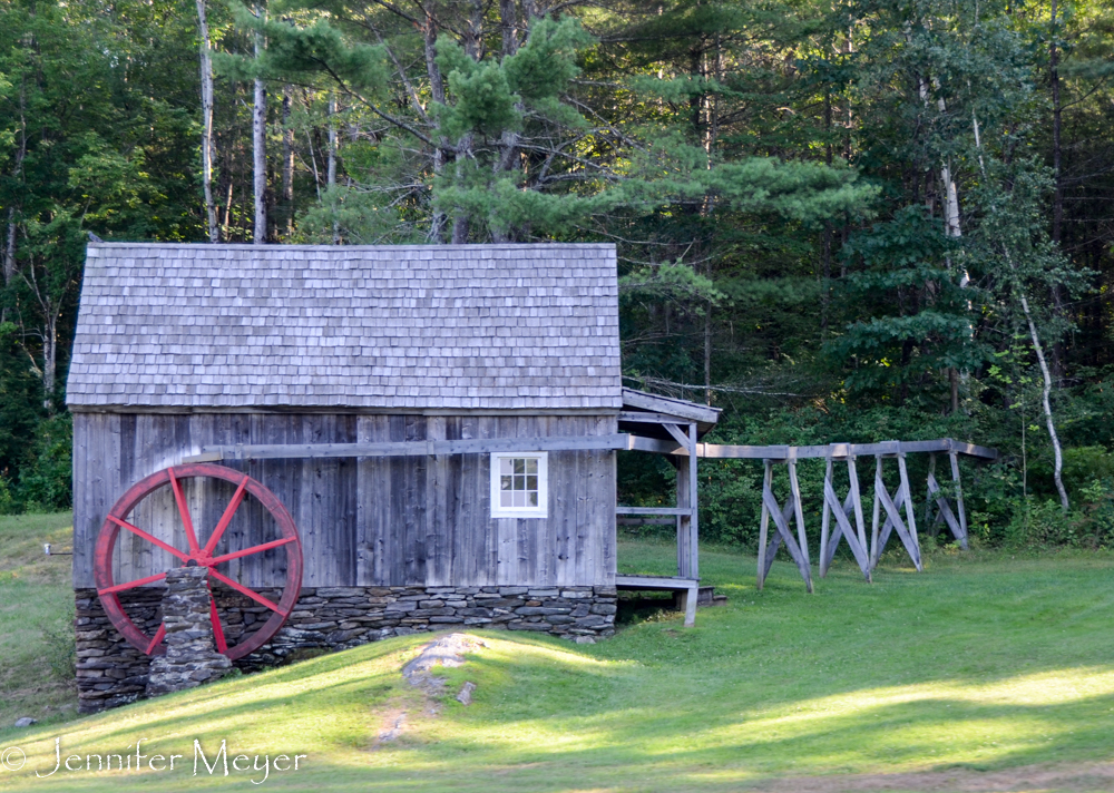 A watermill by the store.