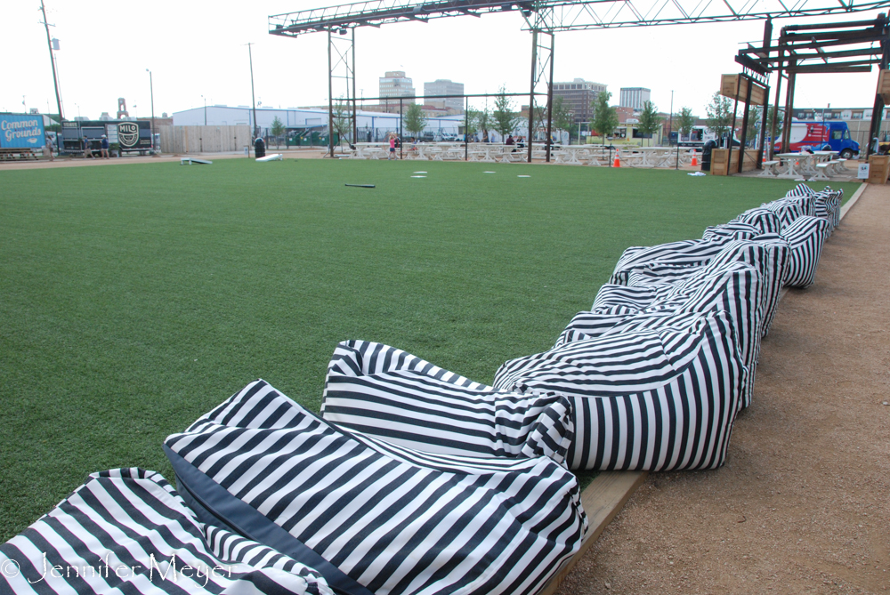 Bean bag chairs for the referees.
