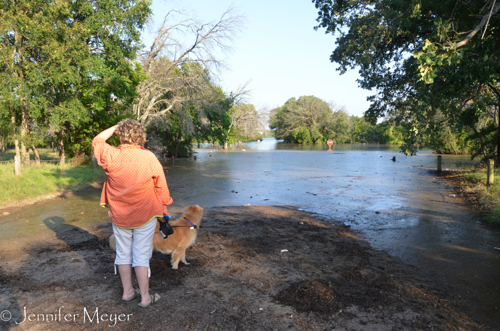 We took Bailey to a park near our campground for a swim in the lake.