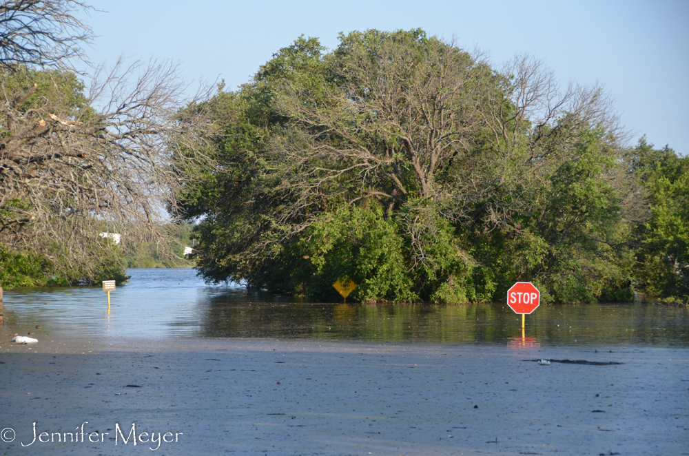 But the roads were all flooded and the water floating with muck.