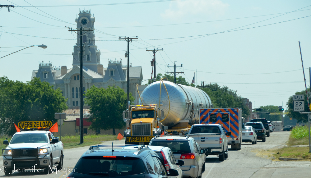In Hillsboro, traffic was stopped for a wide load.