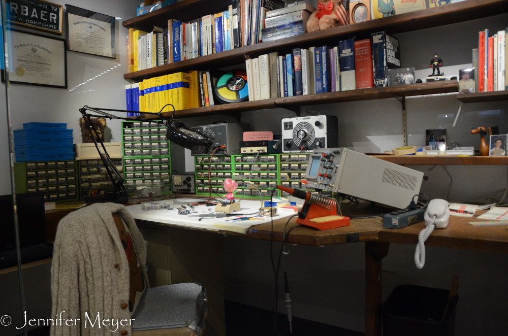Ralph Baer's workshop (inventor of the first video game).