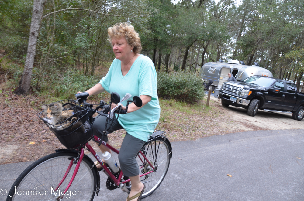 We took Gypsy and Bailey for a campground bike ride.