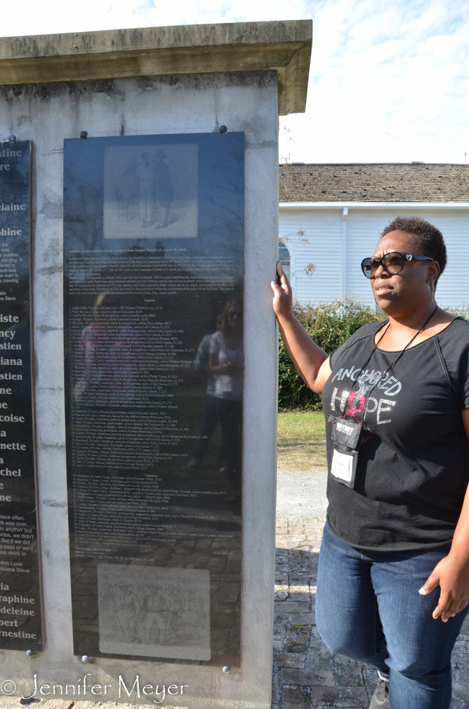 Our guide, D'Laun, walked us through the slave memorial.