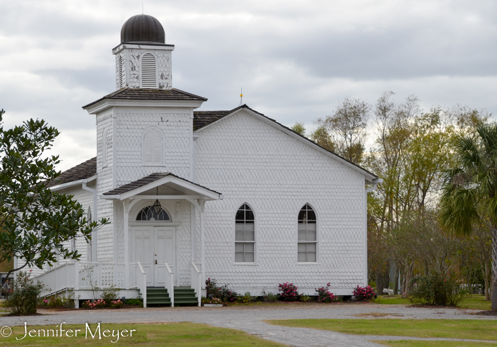 The Antioch Baptist church was moved here from a nearby location.