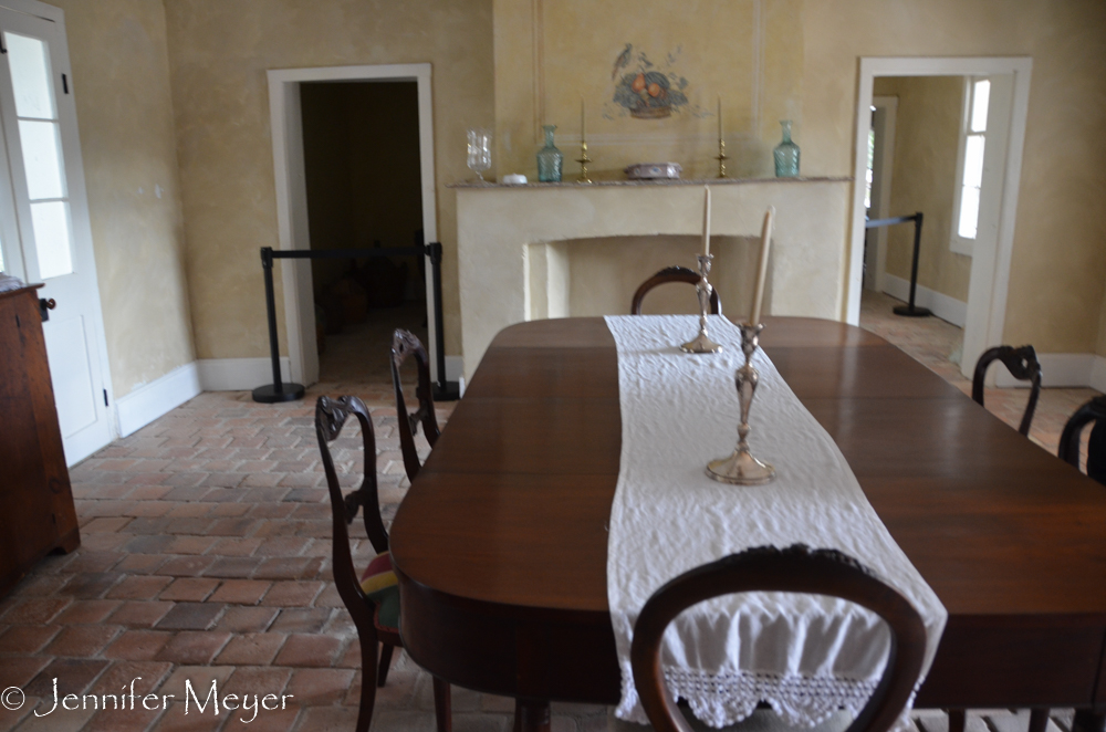 The house has brick floors because it frequently flooded.