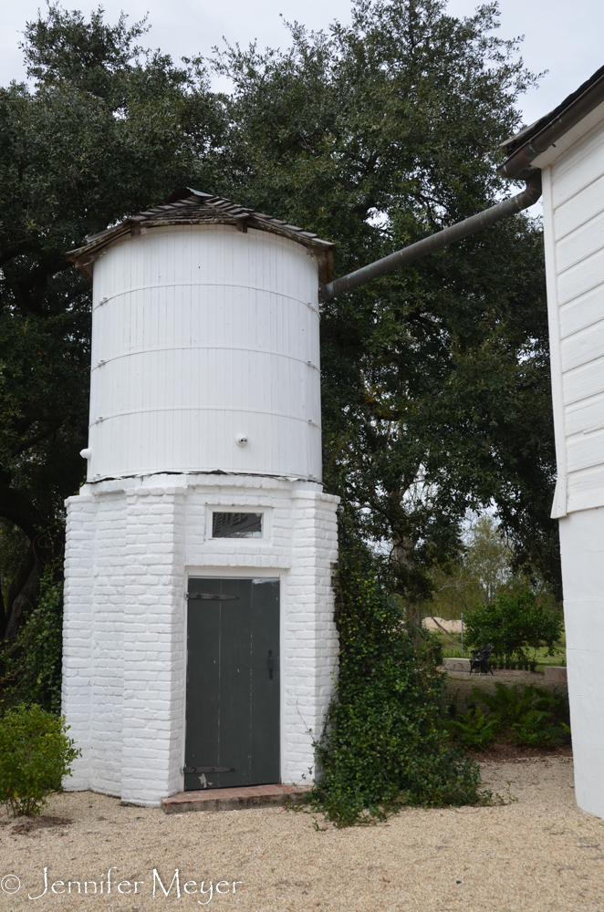 Two water tanks, collecting rain water, were added in the 1900s.