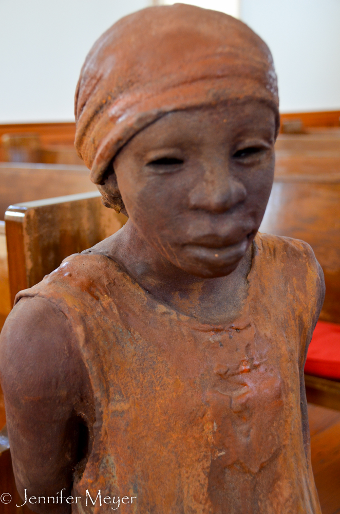Each sculpture depicts the youthful image of a known Louisiana slave.