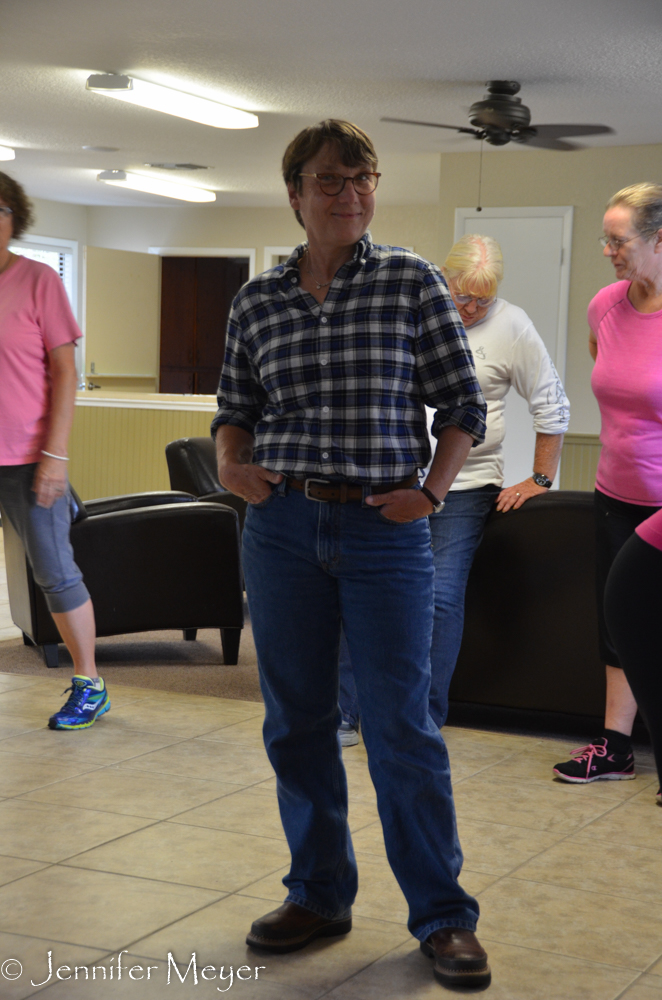 Decked out for line dancing.