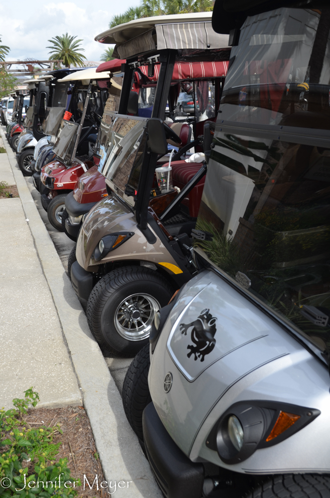 Golf carts reign.
