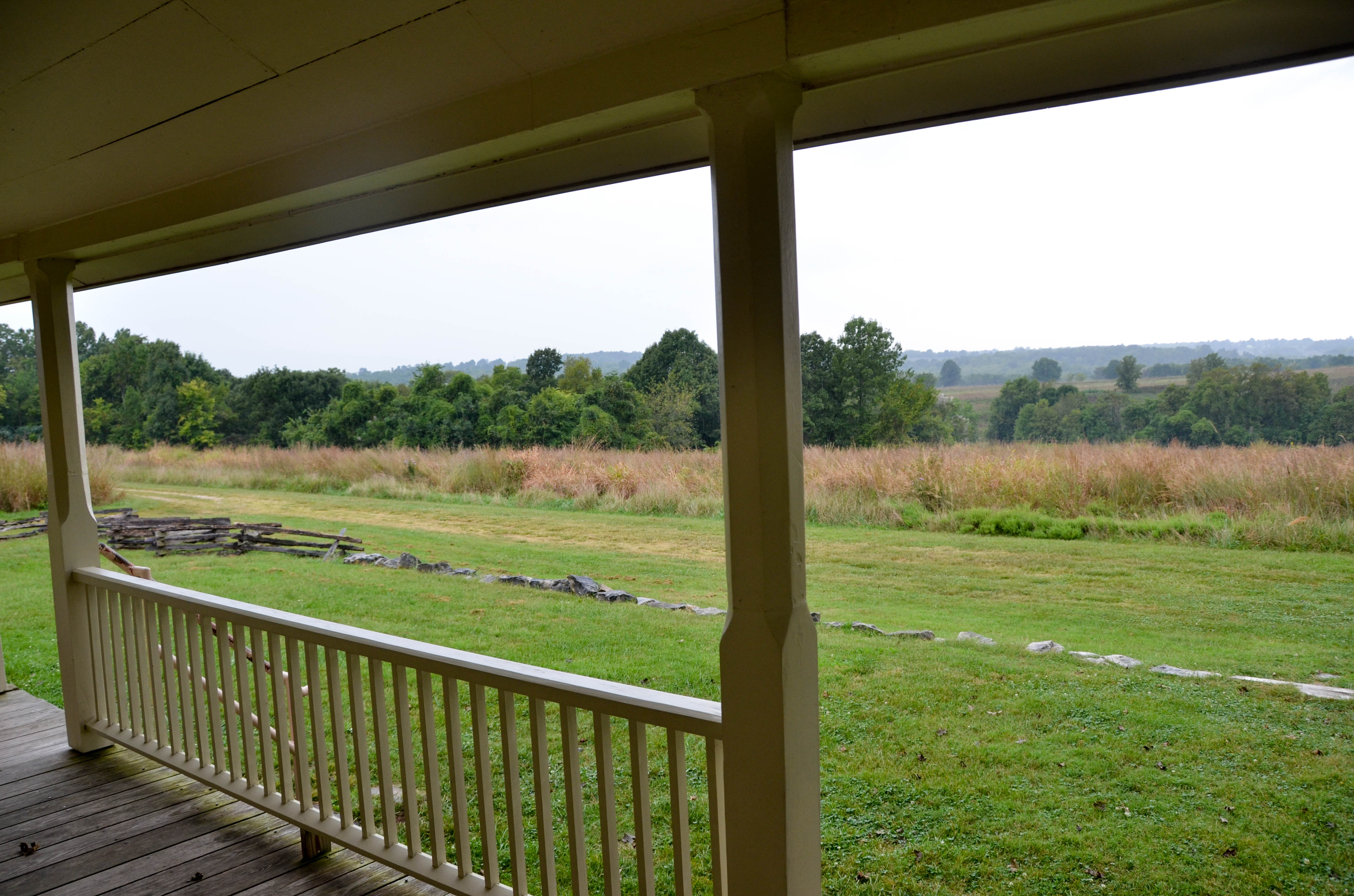 Mr. Ray watched soliders battle in his cornfield below.