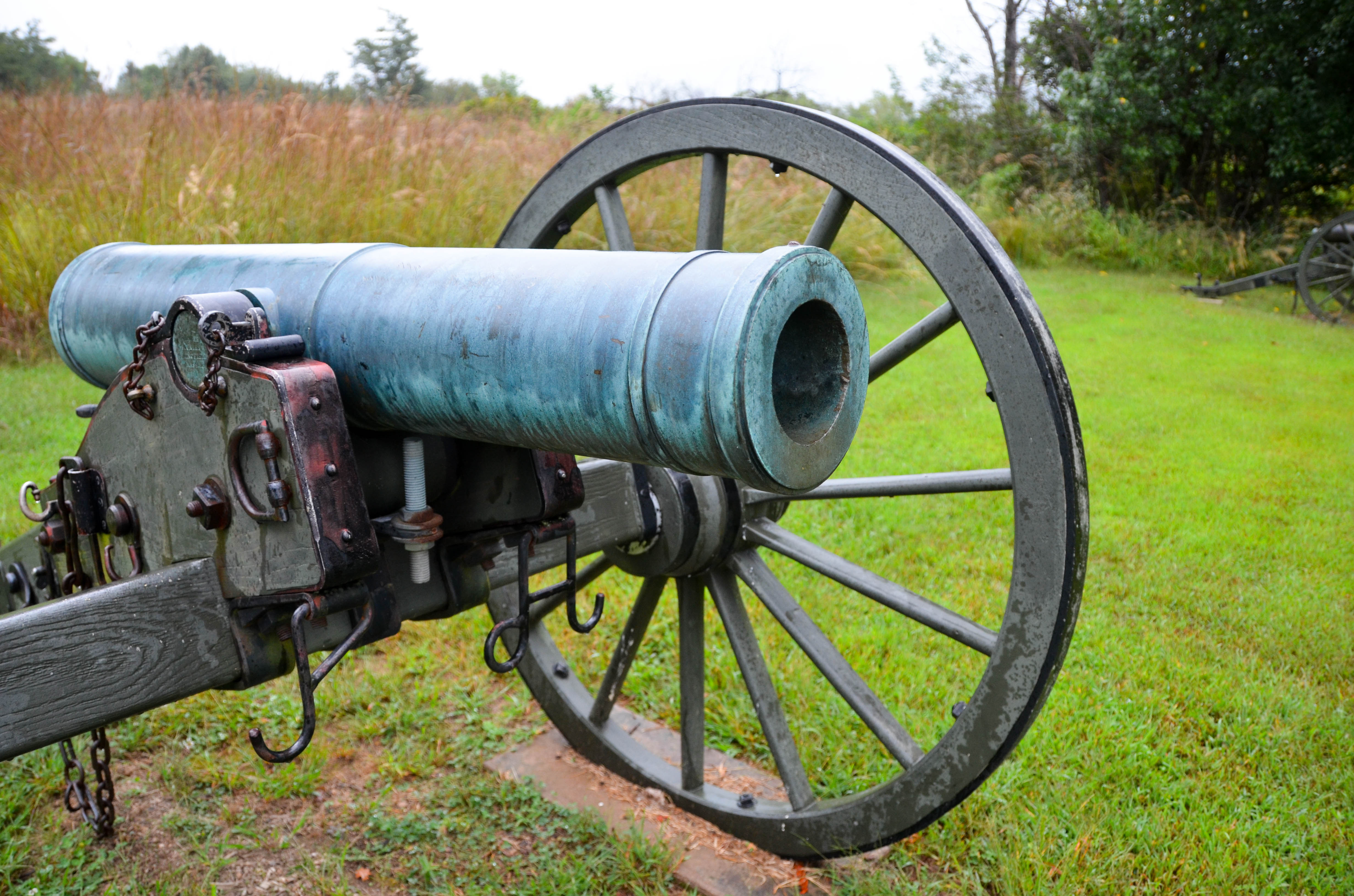 Oxidation turns the brass to blue.