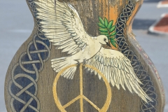 Electric guitars decorate the streets.