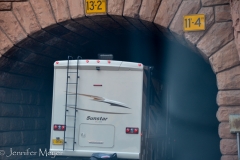 For $15 (round trip) rangers hold up traffic so RVs can drive through this mile-long tunnel.