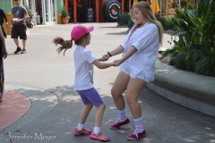 Walking to Disneyland, a spontaneous dance.