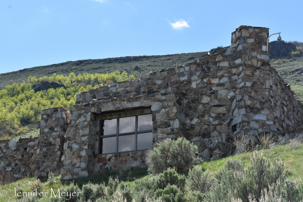 It's designed to blend into the hill.