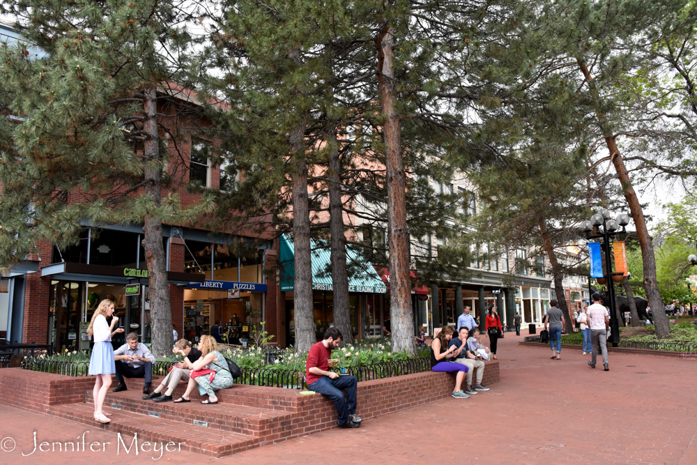 We went to the pedestrian mall downtown.