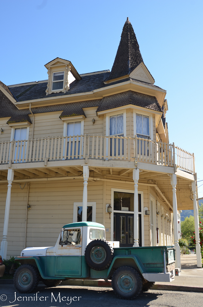 Old hotel is now run down.