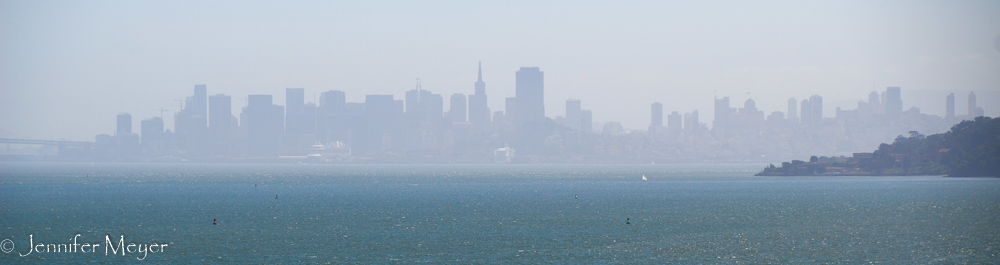 A foggy view of San Francisco.