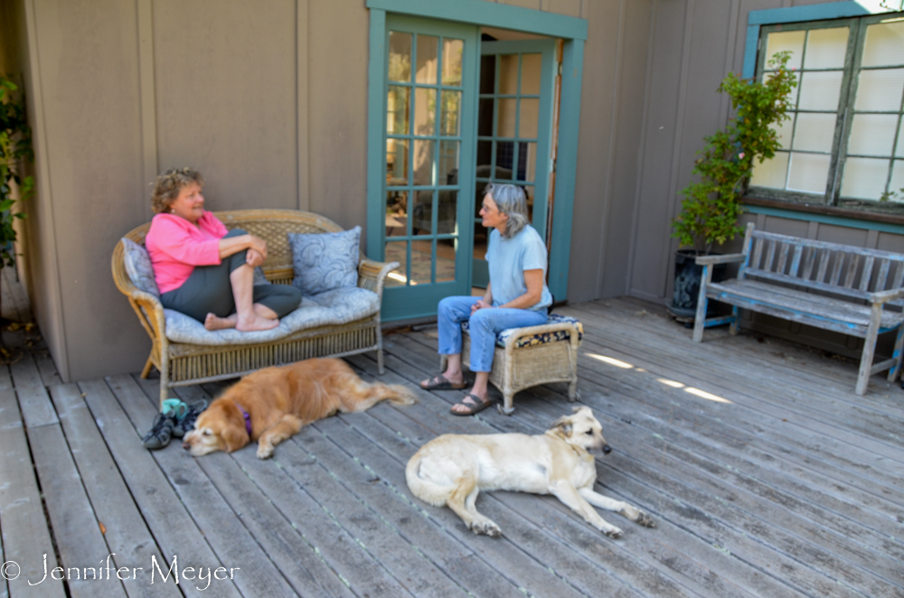 Hanging out on the deck.
