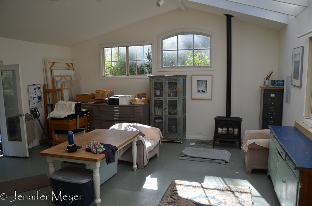 She'd built on this studio for her painting since I'd last seen it.