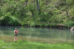 The park includes a fish hatchery, and the river is stocked.