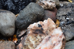 Marble rocks in the fire pit.