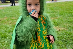 Dinosaur with a pacifier.