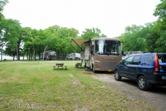 We got a nice open spot across from the lake.